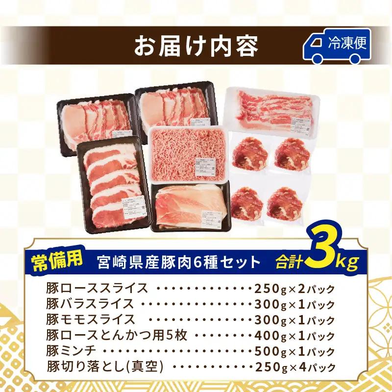 ≪宮崎県産≫豚肉6種＼てげスゲーセット／合計3kg 肉 豚 豚肉 おかず 国産_T009-0316