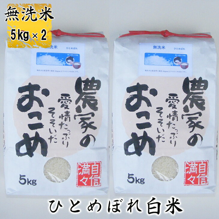 【ふるさと納税】新米 ひとめぼれ 無洗米 10kg(5kg x2個入れ）減農薬栽培 令和7年産 白米 農家直送 岩手県 花巻産