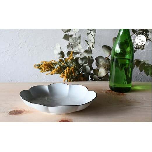 有田焼 白釉縁錆変形パスタ・カレー皿【ARITAYAKI-STORE】 A24-69