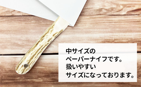鹿の角 ペーパーナイフ 中 1個 右手用 【竜鹿】／ 鹿角 鹿 しか シカ グッズ 本物 加工 加工品 工芸 工芸品 クラフト ナイフ 右利き 日用品 雑貨 不揃い ふぞろい １個 人気 事務用品 事