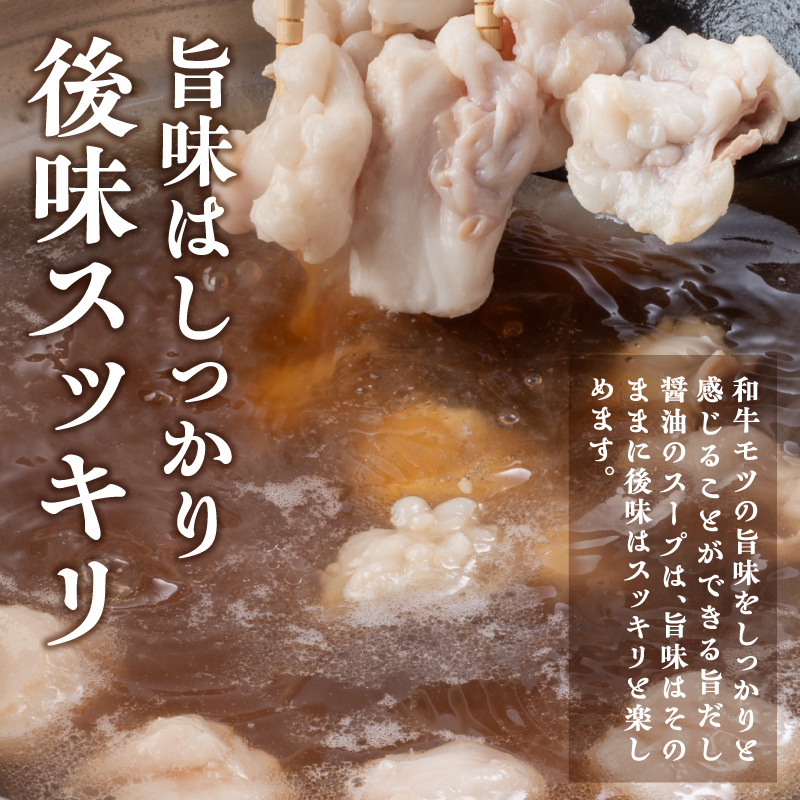 博多旨だしもつ鍋（醤油味）3～4人前 もつ鍋 鍋 もつ ホルモン 醤油味 だし 国産牛 麺付き 福岡県 八女市