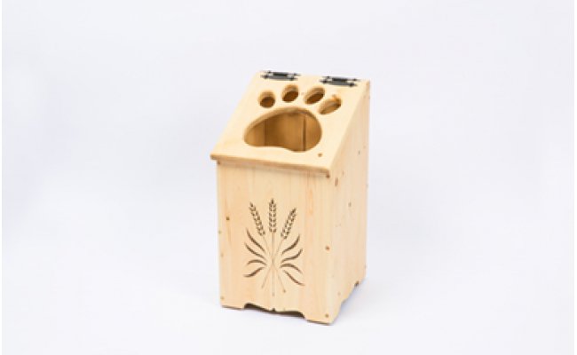 【ふるさと納税】北海道産 天然木の手づくり ゴミ箱（犬の肉球）《厚真町》【木工房TANAKA】 ごみ箱 ゴミ箱 木製 天然木 日用品 雑貨 犬 北海道 ハンドメイド インテリア [AXAU015] 34000 34000円