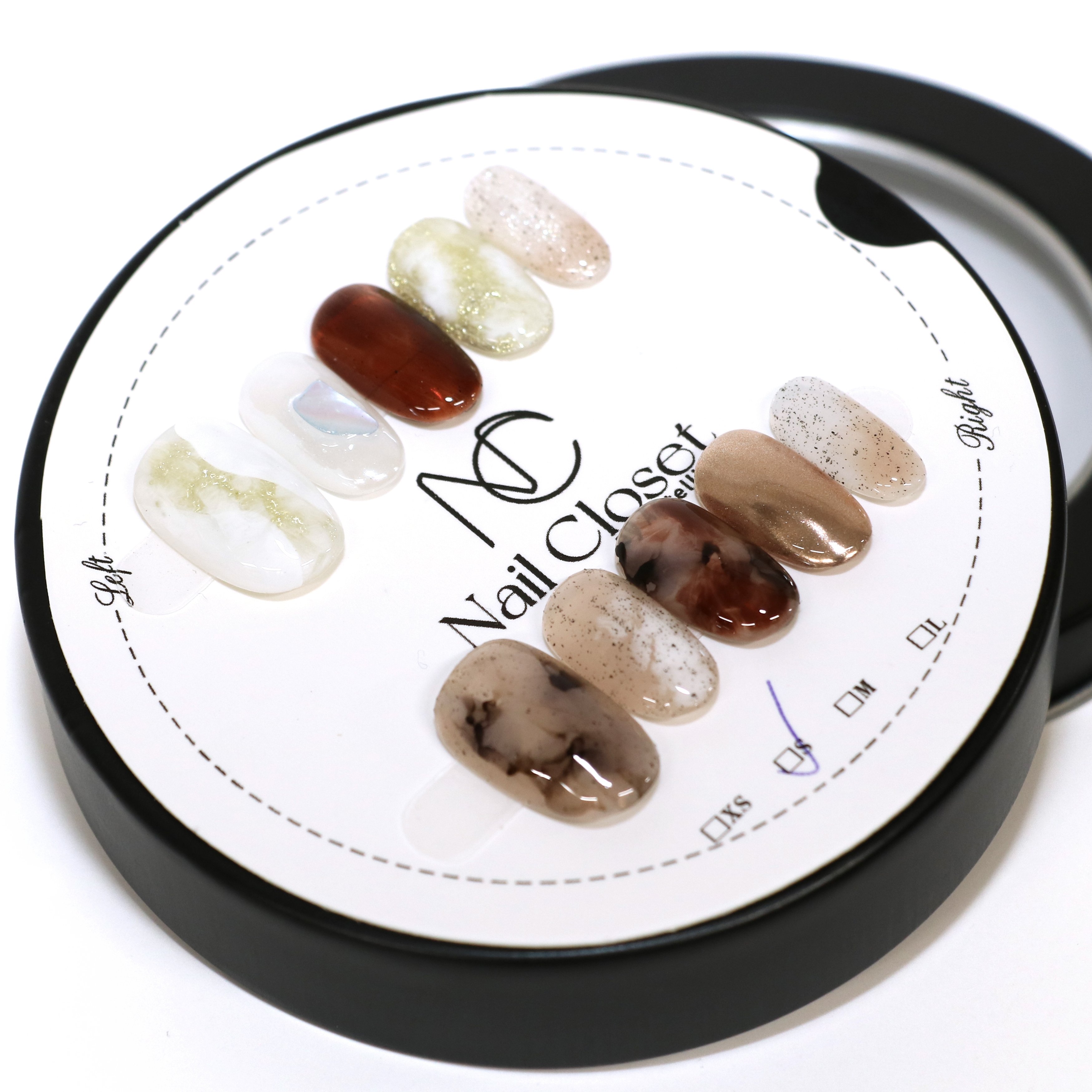 
            ネイルチップ　ミディアム【琥珀煙】Mサイズ　Antellijan大宮ネイルサロンのハンドメイド　M2-M　【11100-2128】
          