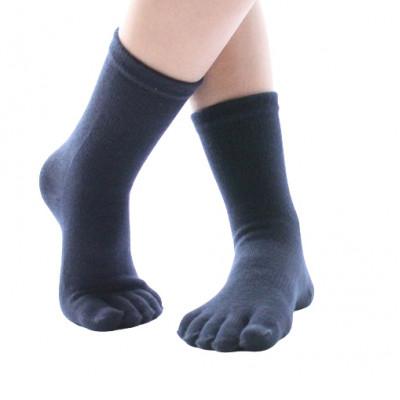 ふるさと納税 海陽町 【子供サイズ19〜21cm/クルー丈/ブラック】五本指消臭ソックス5足セット