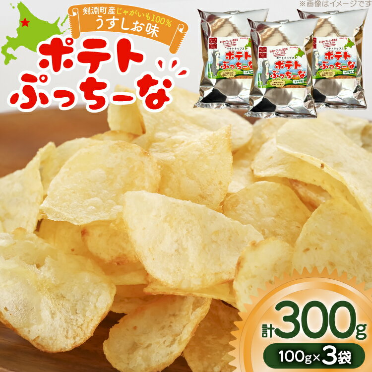 【ふるさと納税】 ポテトチップス ポテトぷっちーな 100g×3袋 計300g [レークサイド桜岡 北海道 剣淵町 14656353] ポテチ お菓子 菓子 スナック 無添加 ジャガイモ じゃがいも