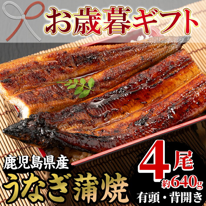 【ふるさと納税】＜2025年お歳暮ギフト＞国産うなぎ(鹿児島県産うなぎ)蒲焼(4尾・約640g) 国産 国産魚 九州産 鹿児島県産 魚 魚介 鰻 うなぎ ウナギ 蒲焼 蒲焼き 惣菜 冷凍 プレゼント 贈答品【南竹鰻加工】