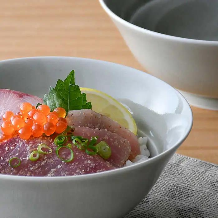 【波佐見焼】粋碗 どんぶり 茶碗 グレー ペアセット 食器 皿 【光春窯】 [XD66] 波佐見焼