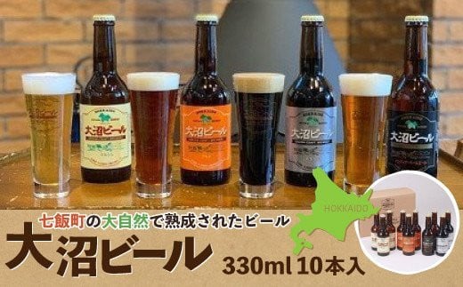  金賞受賞大沼ビール330ml 10本入 ギフトセット （ｹﾙｼｭ3本・ｱﾙﾄ3本・IPA2本・ｽﾀｳﾄ2本） 飲み比べ ふるさと納税 人気 おすすめ ランキング 大沼ビール 地ビール 詰め合わせ セット北海道 七飯町 送料無料 NAH002