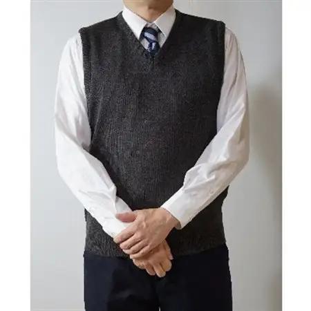 無地 メンズニット ベスト チャコール S寸 15200_装飾品・工芸品 男性・メンズ 洋服 _【1219210】