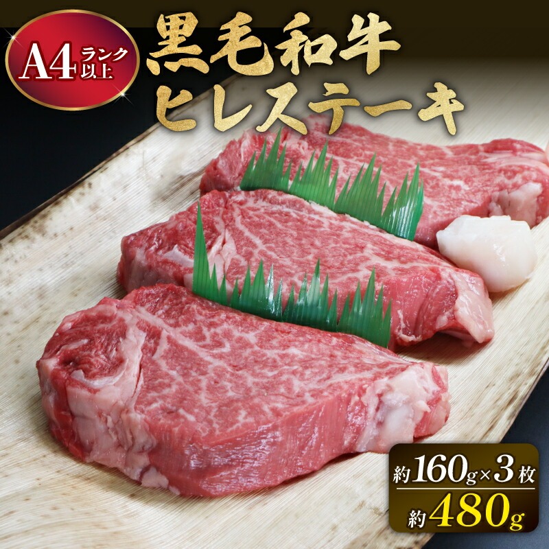牛肉 ヒレ 大和牛ヒレステーキ用 160g×3枚 31-001  大和牛専門店 一