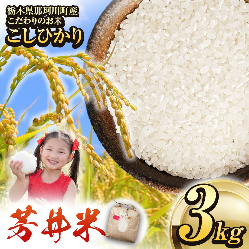 【ふるさと納税】【楽天限定】 数量 限定 新米 令和7年度産 こしひかり コシヒカリ お米 米 こめ コメ 精米 美味しい 白米 人気 那珂川町 芳井米 3kg 農家 直送 ぽっきり ポッキリ | 先行予約 とちぎ 玄米 共通返礼品 訳あり 備蓄米 送料無料 那珂川町 栃木県期間限定