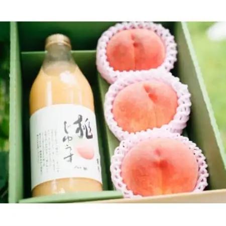 桃尽くしセット～桃3個と桃100%ジュース1本～【配送不可地域：離島】【1752123】