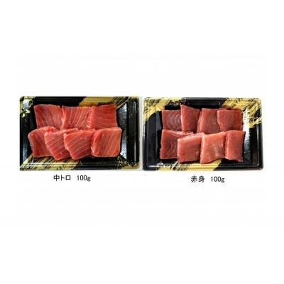 ふるさと納税 境港市 境港水揚げ　天然本鮪切落しセット(赤身1パック・中トロ1パック)各100g