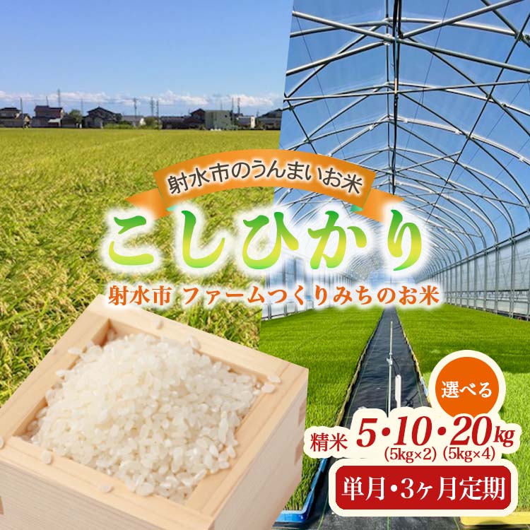【ふるさと納税】＼選べる配送回数・内容量／【射水市】【射水の美味しいお米】ファームつくりみちのお米 作道米R7年度産こしひかり 5kg・10kg・20kg【精米】 | 北陸 富山県 射水市産 ※離島への配送不可