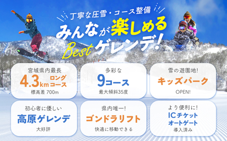 みやぎ蔵王えぼしリゾート　リフト券5枚セット　【04301-0063】