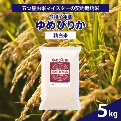 ふるさと納税 岩見沢市 令和7年産【精白米】5つ星お米マイスターの契約栽培米 ゆめぴりか 5kg