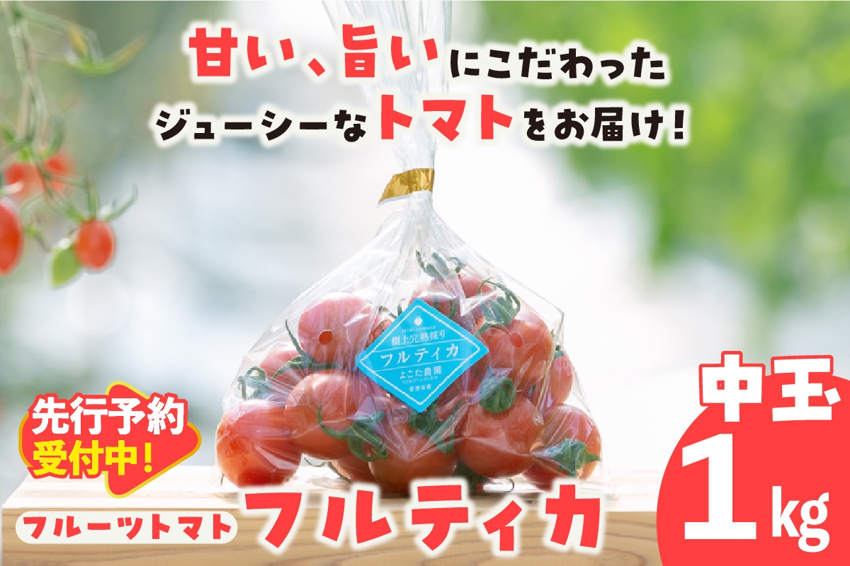 
            【先行予約】【2025年12月頃から順次発送】フルーツトマト　中玉フルティカ1kg　よこた農園 フフルティカ 野菜 トマト 新鮮野菜 太陽の恵み 中玉トマトトマト料理 愛知県産 フルーツとまと 甘いトマト お取り寄せ グルメ 常滑市
          