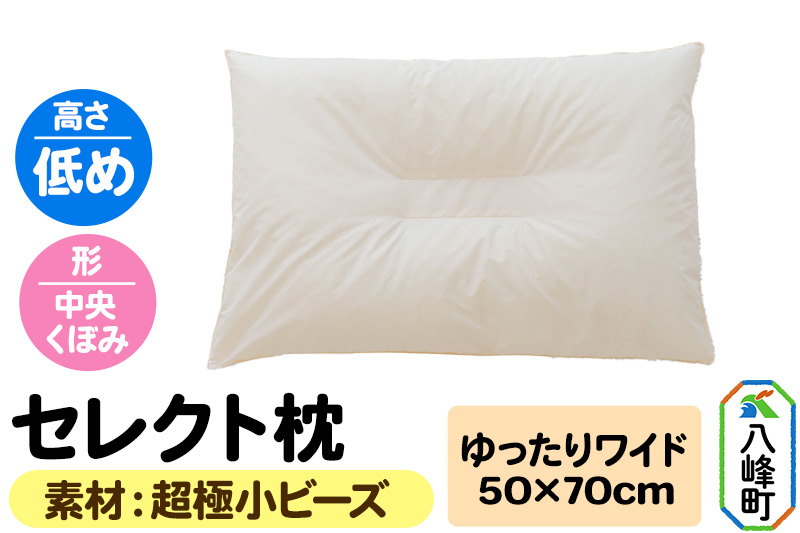 
                  セレクト枕 超極小ビーズ ゆったりワイド 低め 中央くぼみタイプ [まくら 枕 超極小ビーズ 超極小マイクロビーズ ビーズ枕 ワイド 低め くぼみ 日本製]
                