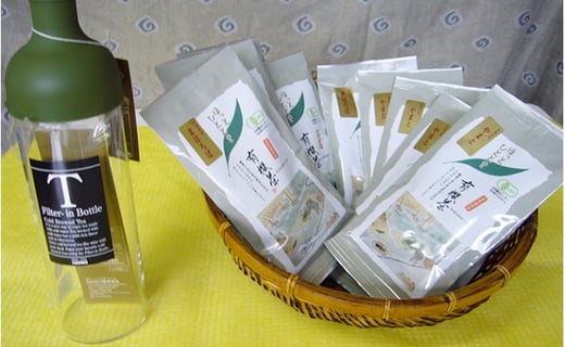 お茶 オーガニック ティー 各 100g 5袋 フィルターイン ボトル セット 茶葉 有機 煎茶 まほろば やまと 緑茶 贈答 ギフト 静岡県 藤枝市