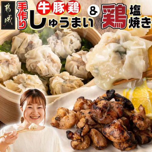 手作り☆牛・豚・鶏しゅうまい&鶏塩焼きセット_AA-L902