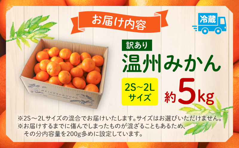 《2026年～2027年発送先行予約》【数量・期間限定】《訳あり》温州みかん5kg 果物 温州みかん みかん ミカン 糖度11度以上 ネイバーフッド 柑橘 自宅用 訳あり