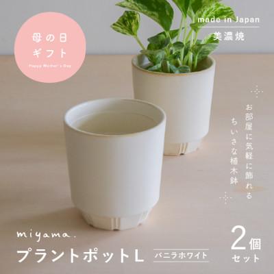 ふるさと納税 瑞浪市 母の日おすすめの鉢植え　花のある暮らしを手軽に　miyama.の植木鉢L　バニラホワイト2個　美濃焼