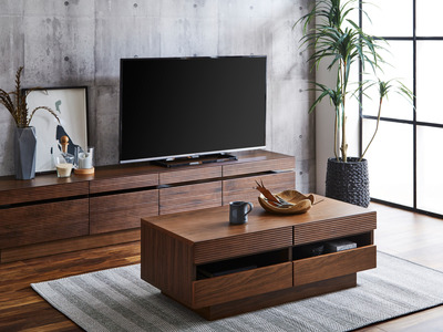 【開梱・設置】ミリオン 105cm センターテーブル（ウォールナット）　AX006