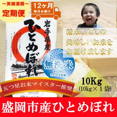 ふるさと納税 盛岡市 【毎月定期便】無洗米 ひとめぼれ 10kg全12回