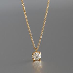 K18イエローゴールド【ラボグロウンダイヤモンドネックレス】0.2ct 4点留めデザイン 長さ40cm LAB-K18-005 ネックレス