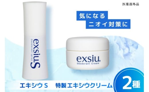 特製エキシウクリーム（30g）×1個 エキシウS（38mL）×1個 2種セット 【医薬部外品】 ニオイ対策 わきが あせ止め 体臭 足 におい 防止 予防 汗 制汗 制汗剤 [東京甲子社 山梨県 韮崎市 20745194]