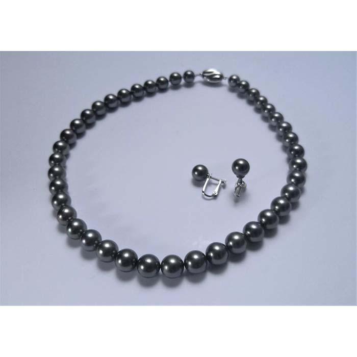 特選　黒蝶真珠ネックレス＆イヤリングセット