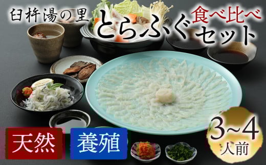養殖＆天然とらふぐの贅沢食べ比べ！とらふぐ刺しふぐ鍋セット（6～8人前）［冷蔵］臼杵湯の里