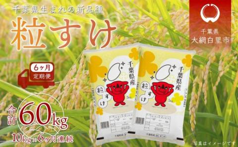 ＜6ヶ月定期便＞千葉県産「粒すけ」10kg×6ヶ月連続 計60kg A032