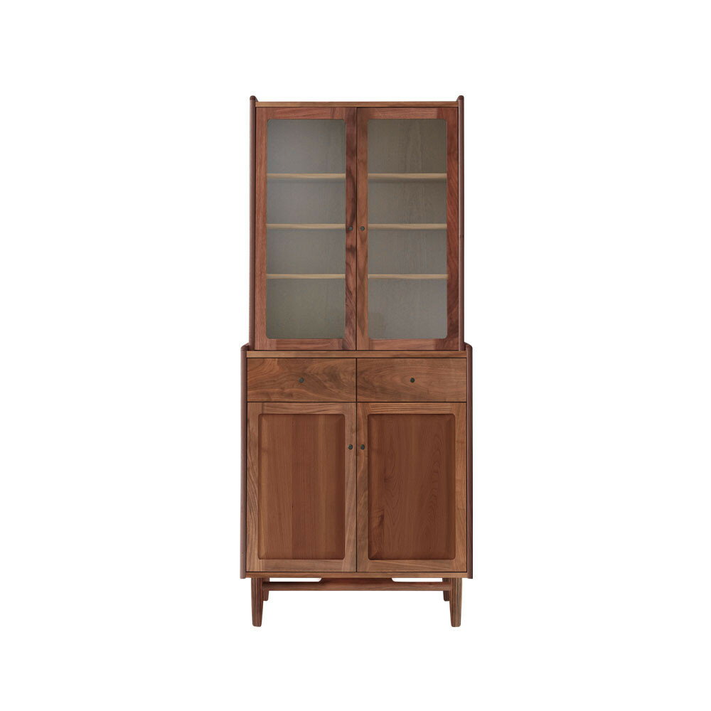 【ふるさと納税】旭川家具 MUKU工房オリジナル ジャム カップボード 80 ウォールナット_04907 | インテリア ファニチャー 人気 おすすめ 送料無料