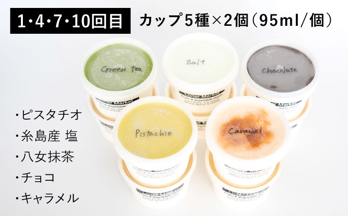 [全12回定期便] カップ10個×8回・お楽しみボトル2個×4回セット ピスタチオ/ミルク/抹茶【LoiterMarket】[AGD012]
