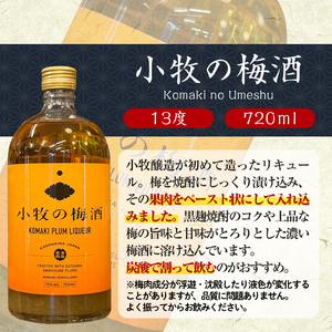 s309 小牧の梅酒(720ml×2本・アルコール分13％)梅を焼酎にじっくり漬け込み果肉をペースト状にして入れ込みました！【堀之内酒店】