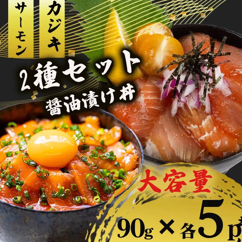 2種 醤油 漬け丼 90g×各5パック サーモン カジキマグロ