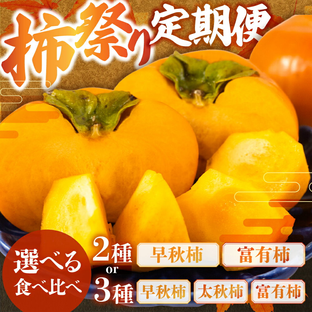 【ふるさと納税】《先行予約》《定期便》早秋柿 太秋柿 富有柿 食べ比べ 定期便 2回 又は 3回 お届け | 富有柿 柿 かき 早秋 太秋 富有 果物 フルーツ お楽しみ 甘い 糖度 大野農園[mt1787] 岐阜県 本巣市 30000円 三万円