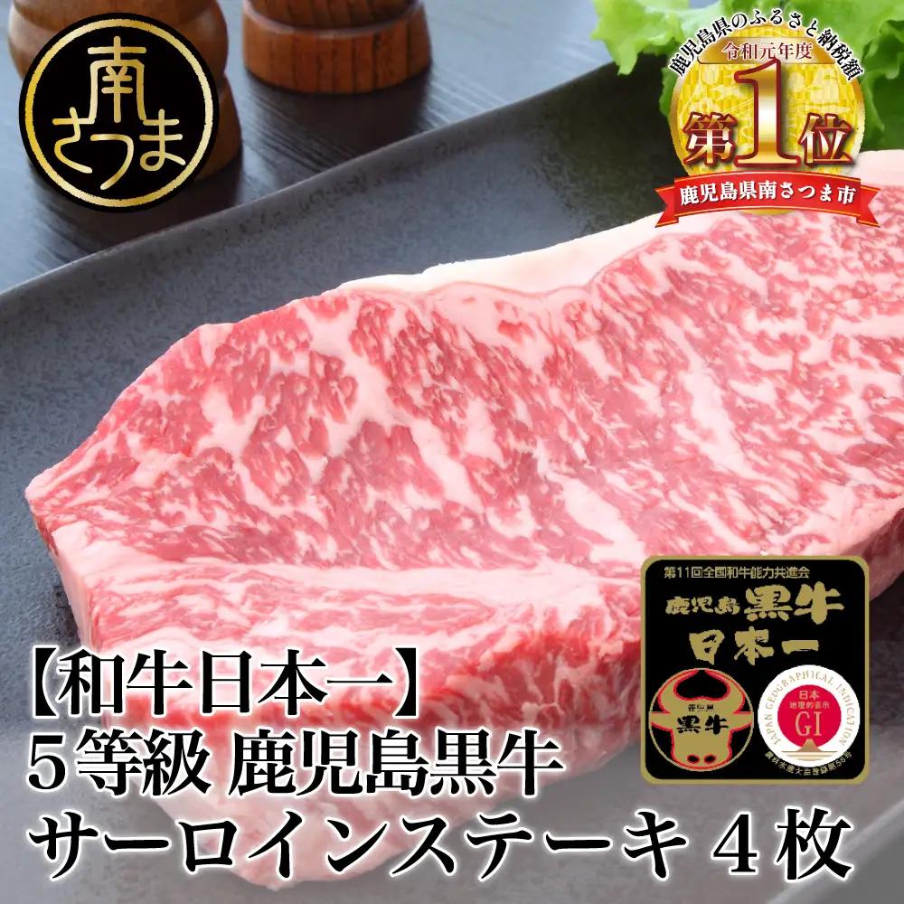 【5等級】 鹿児島黒牛 サーロインステーキ 4枚 計800g（200g×4P） 牛肉 黒毛和牛 焼肉 霜降り 肉 鹿児島県産 JA食肉かごしま