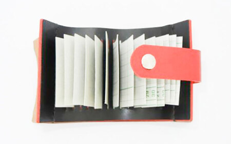 カードケース　レッド / 手作りレザー 革クラフト 手縫い 工夫 革 レザークラフト【革職人TOSHI】 [ATDZ002]