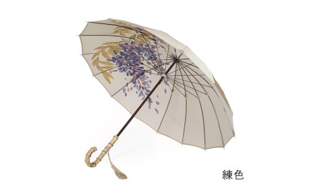 【前原光榮商店】婦人用雨傘 藤ごころ-カーボン〈手元：寒竹〉(カラー：練色）