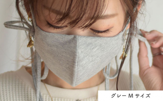【M-オフホワイト×カーキ】おしゃれ リボン マスク〈2枚セット〉サイズ・色選べる 調整可能 洗える 立体 マスク【coco plus an factory】 [OCR002-2]