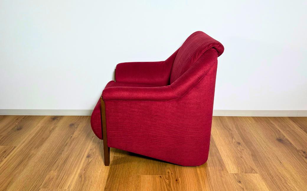 1人掛けソファー【張地・木脚塗装色選択可】コンパクトデザイン（ローズマリー）