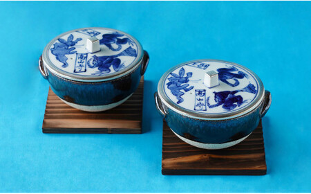 有田焼 グラタンペアセット（鳥獣戯画）【神田陶器店】グラタン 茶碗蒸し ポトフ オーブン対応 ペア 鳥獣戯画 ウサギ うさぎ ペア セット bp013