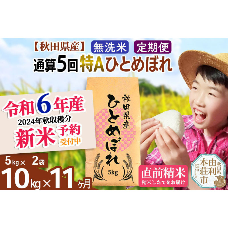 
※令和6年産 新米予約※《定期便11ヶ月》【無洗米】通算5回特A 秋田県産ひとめぼれ 計10kg (5kg×2袋) お届け周期調整可能 隔月に調整OK【2024年秋ごろ出荷予定】
