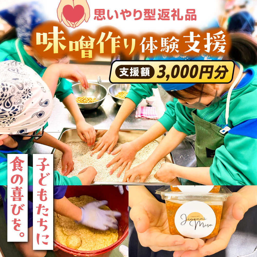 【ふるさと納税】 思いやり型返礼品 未来の子どもたちに食の喜びを(支援額3000円) 寄附 寄付 支援 NPO 応援 食育 子ども 子供 プロジェクト クラウドファンディング型 ガバメントクラウドファンディング SDGs 地域課題 3000円 島根県雲南市/じねんにみそ[AIBT001]