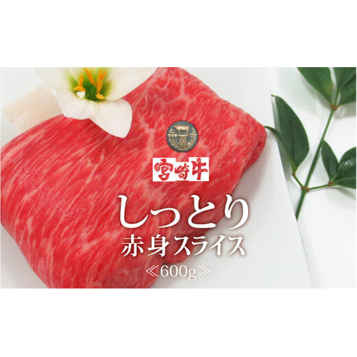 【宮崎牛】 赤身 スライス 600g [SHINGAKI 宮崎県 美郷町 31ag0062] 牛肉 肩 もも ウデ モモ トウガラシ すき焼き しゃぶしゃぶ 冷凍 内閣総理大臣賞受賞 宮崎県産 送料無