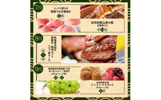 【12ヶ月定期便】極上！一年中楽しめる！大満足定期便♪　／肉 牛肉 マグロ 鮑 マスカット みかん 桃【tkb410】