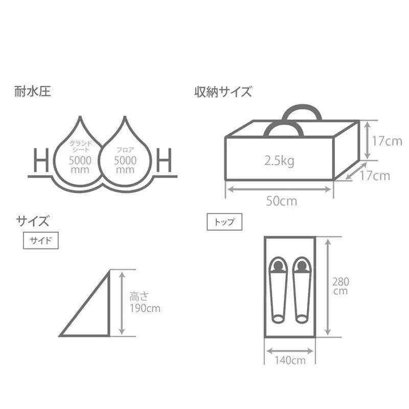 【DOD】ワンポールテント RX （M）用ハーフインナーテントセット（ TN3-950-GY ）