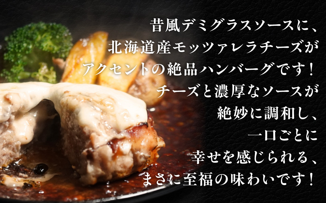 【6ヶ月定期便】道産和牛ダブルチーズハンバーグ（200g）3個入り MROA185